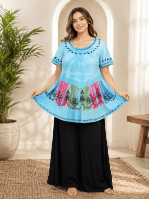 Wholesale Rayon Tie Dye Top Women for Summer