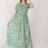 Wholesale Floral Print Long Maxi Dresses for Plus Size Women 50 pc pack