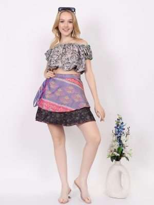 Beach Sarong Magic Wrap Skirts Mini 16" Ethically Made for Women