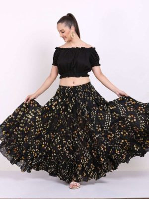 black polkadot skirt