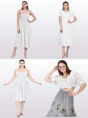 White Rayon Dresses Tops Wholesale Lot for Boutique -100 pc pack