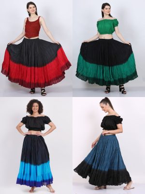 Women Dip Dye Skirt 25 yard Variation 37" Long