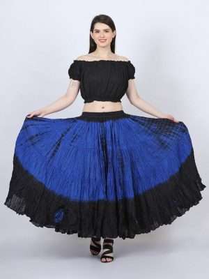 black royal blue tie dye skirt
