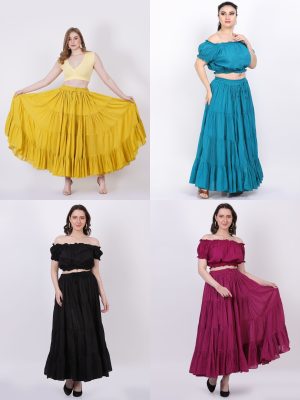 25 Yard Solid Renaissance Faire Skirts Variation 37" Long