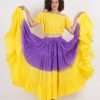 cotton skirt purple yellow