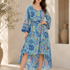 Wholesale Printed Maxi Dress for Women with Sleeves