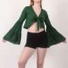 Bell Sleeve Top Deep V Neck Tie Front Wholesale Lot -7 pc pack