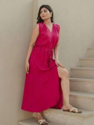 Women Drawstring Waist Dress Sleeveless Wholesale Lot 20 pc Pack
