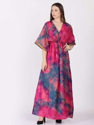 Ladies Exquisite Silk Kaftan Dress Lounge Wear