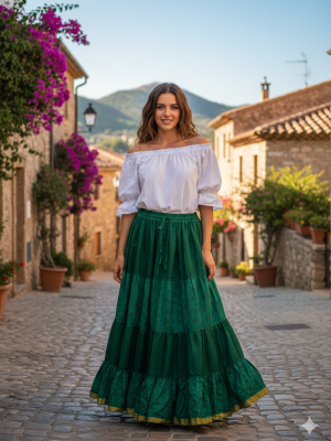 25 Yard Tribal Flowy Dance Skirt Women Variation