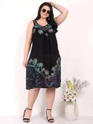 Women Batik Dress Tunic Bouquet Dress