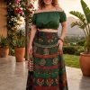 Rajasthani High Waisted Block Printed Cotton Wrap Skirts