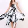 Women White Tie Dye Asymmetrical Dresses Wholesale Lot