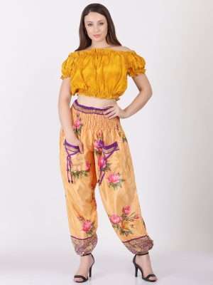Harem Pants with Pockets Stretchable Waist for Women