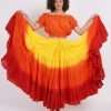 gold orange red medieval faire skirt