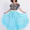 sky blue cotton plain skrit