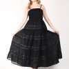 Beautiful Sleeveless Long Flare Maxi Dresses 6 pc Black Only