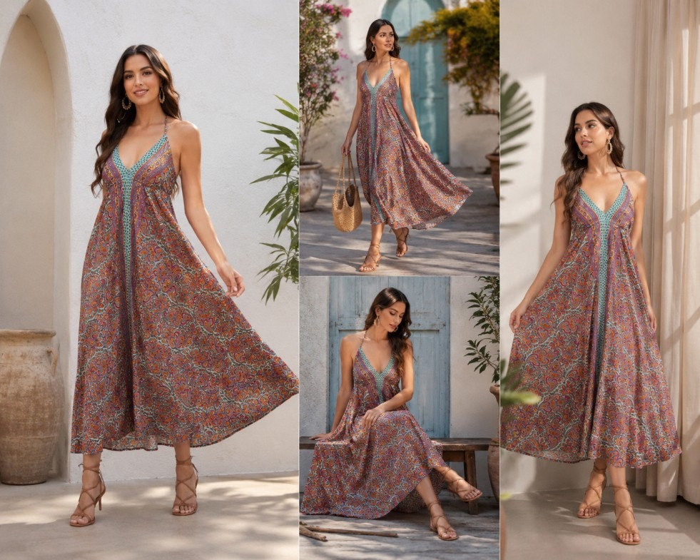 Silk Paisley Print Dress Wholesale Lot