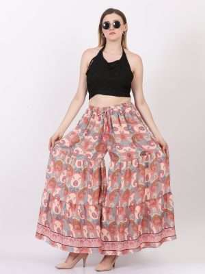 Women Silk Flowy Palazzo Trouser Pants - Pack of 10 Pcs