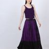 12 Yard Long Cotton Skirts for Summer Black Violet Tie Dye