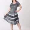 Wevez Rayon Tie Dye Midi Dresses for Ladies