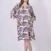 Rayon Printed Short Dress with Sleeve