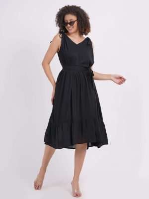Sleeveless V Neck Dress