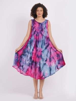 Sleeveless Women Long Tie Dye Dress