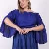 Wholesale Off The Shoulder Long Sleeve Top for Plus Size Women