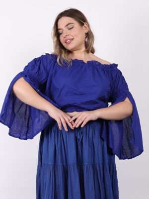 Wholesale Off The Shoulder Long Sleeve Top for Plus Size Women