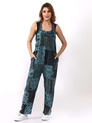 Women's Mushroom Hippie Patchwork Overalls Dress