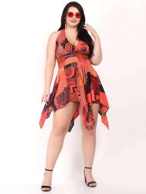 midi patchwork cocktail dress