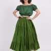 25 Yard Olive Green Gypsy Skirts for Women