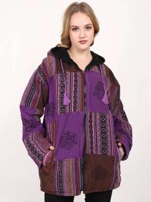 Wholesale Nepali Winter Jackets for Women Patchwork Pattern -3 pc pack