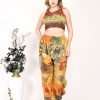 Printed Patch Pants