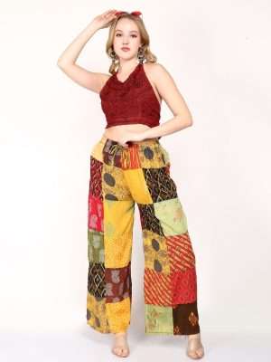 patchwork pants women's supplier