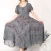 Women Floral Embroidered Dress Long 100 pc pack