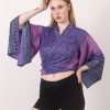 Front Tie Silk Top Floral Print Wholesale Lot