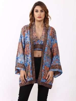 Silk Printed Halter Neck Top & Shrug Set Wholesale Lot