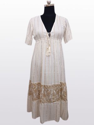Maldives Lurex Tie Up Dress Wholesale Lot 5 pc pack