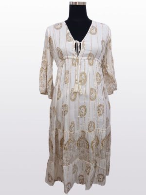 Lurex Paisley Print Dress Wholesale Lot 5 pc pack