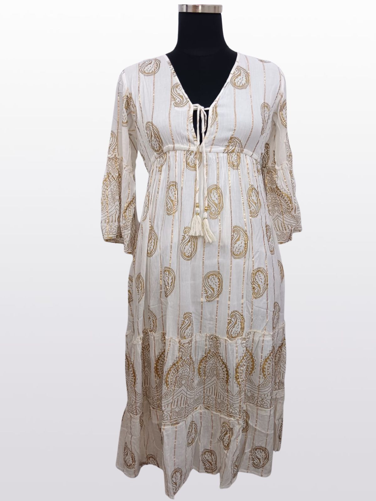 Lurex Paisley Print Dress Wholesale Lot 5 pc pack