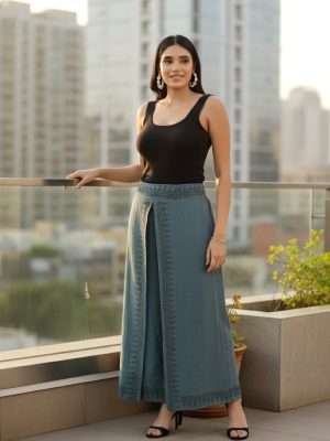 Khadi Cotton Block Print Palazzo Pants Wholesale